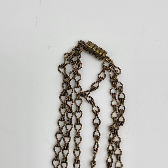 Stunning Atique Locket Necklace 3 strand  Art Nouveau unsigned Estate Find - Picture 8 of 13